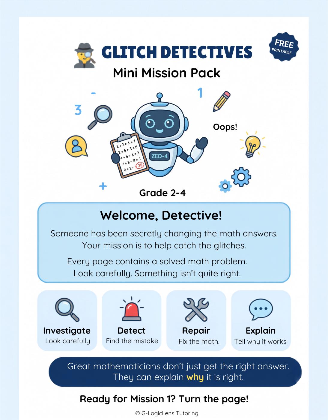 Glitch Detectives Mini Pack sample page 1