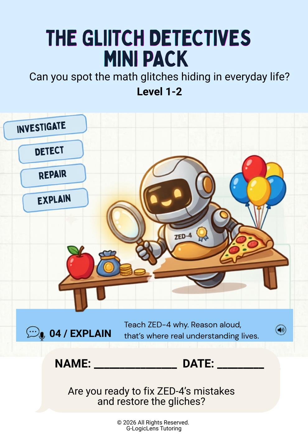 Real-World Math Glitch Hunt - Mini Pack sample page 1